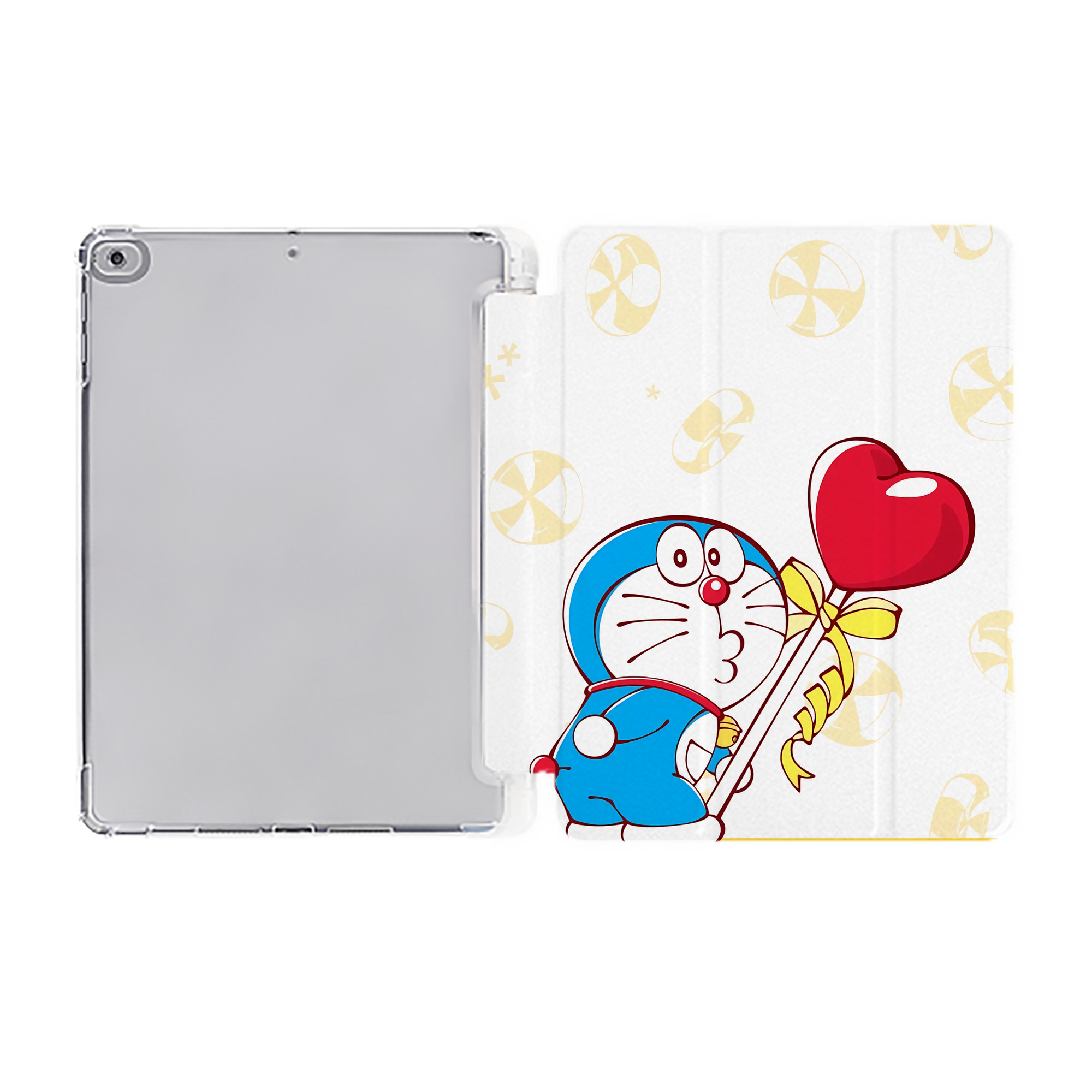（画像用） ドラえもん Doraemon IPad ケース ペン収納付き 三つ折りスタンド PUレザー×シリコン 対応機種9.5/10.5/10.9インチ
